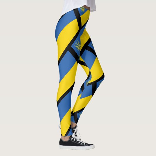 Ukraine-Flagge mit Trident Leggings (Rechts)