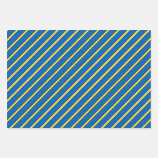 Ukraine-Flagge Modernes Streifenmuster Geschenkpapier Set (Vorderseite 3)