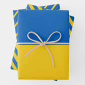 Ukraine-Flagge Modernes Streifenmuster Geschenkpapier Set (Beispiel)