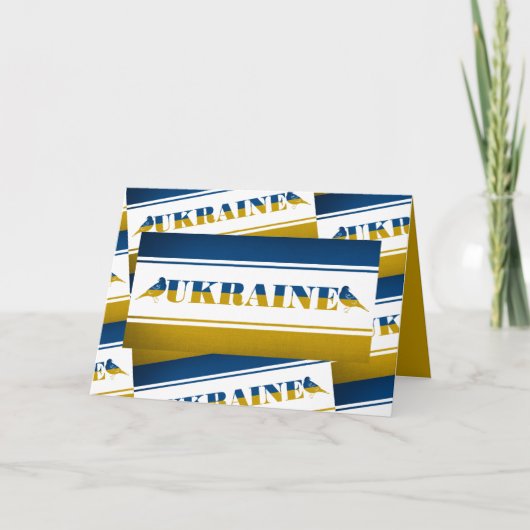 Ukraine-Flagge, Nationale Nachtigallvögel Karte (Vorderseite)