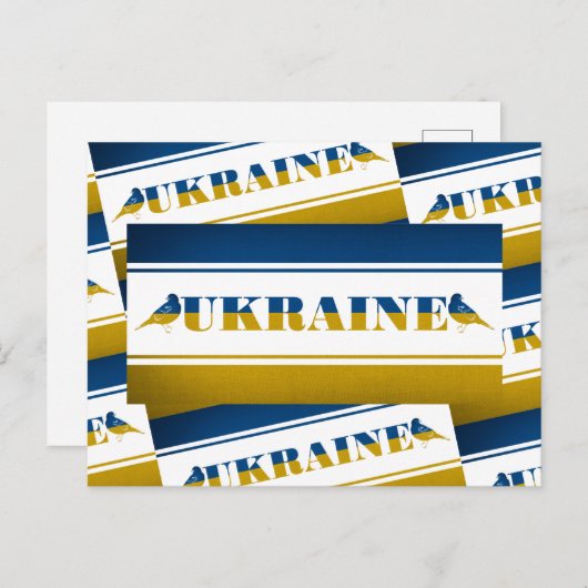 Ukraine-Flagge, Nationale Nachtigallvögel Postkarte (Vorne/Hinten)