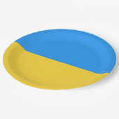Ukraine-Flagge Pappteller (Schrägansicht)