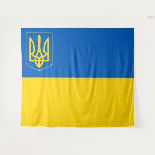 Ukraine Flagge Patriotische ukrainische Wappen Wandteppich