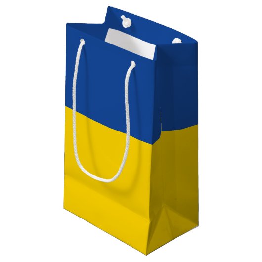 Ukraine-Flagge, patriotisches Geschenk des ukraini Kleine Geschenktüte (Vorderseite Schrägansicht)