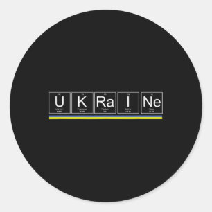 Ukraine-Flagge Periodensystem Elemente Ukrainische Runder Aufkleber