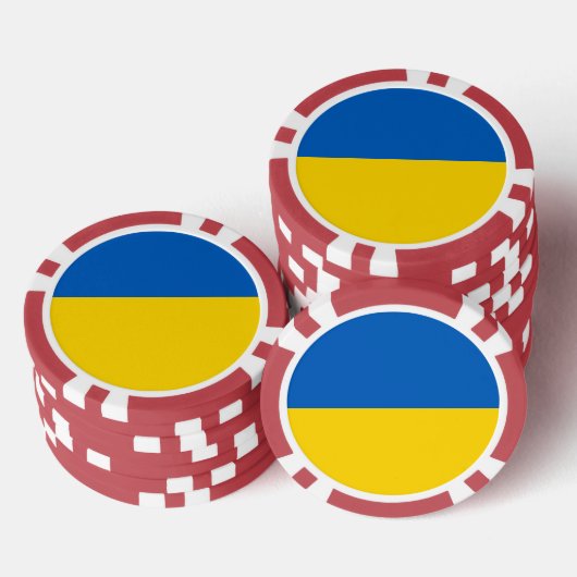 Ukraine-Flagge Pokerchips (Stapel)