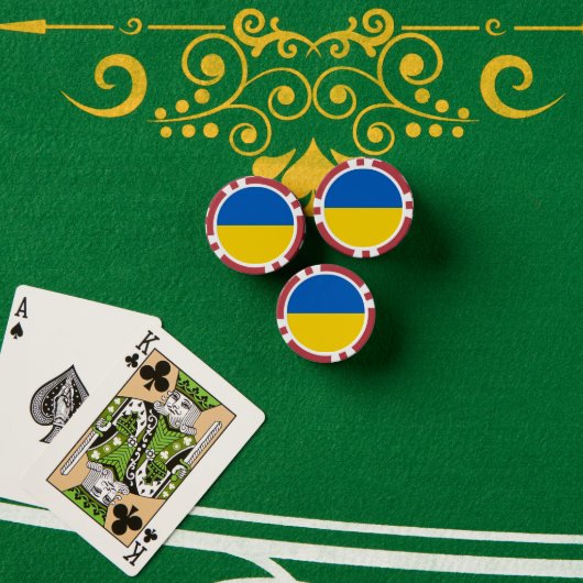Ukraine-Flagge Pokerchips (Pokertisch (Stapel))