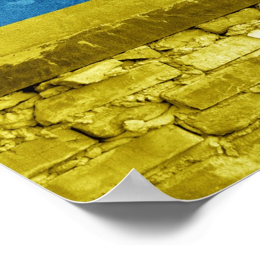 Ukraine-Flagge Poster (Ecke)