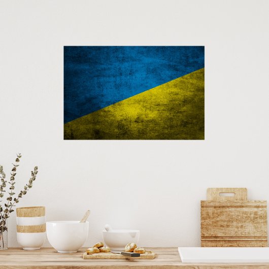 Ukraine-Flagge Poster (Küche)