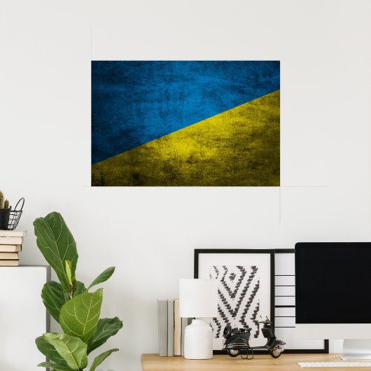 Ukraine-Flagge Poster (Heimbüro)