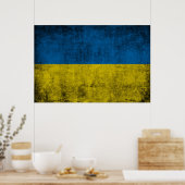 Ukraine-Flagge Poster (Küche)