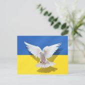 Ukraine-Flagge Postkarte Friedenstaube - Freiheit (Stehend Vorderseite)