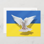 Ukraine-Flagge Postkarte Friedenstaube - Freiheit (Vorne/Hinten)