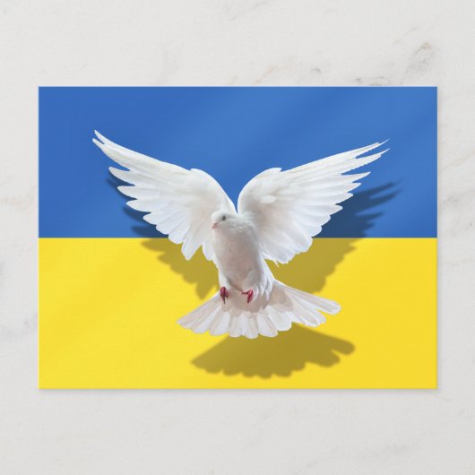 Ukraine-Flagge Postkarte Friedenstaube - Freiheit (Vorderseite)