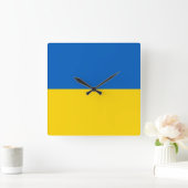 Ukraine-Flagge Quadratische Wanduhr (Zuhause)