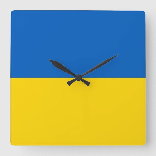 Ukraine-Flagge Quadratische Wanduhr (Vorderseite)