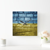 Ukraine-Flagge Quadratische Wanduhr (Zuhause)