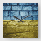 Ukraine-Flagge Quadratische Wanduhr (Vorderseite)