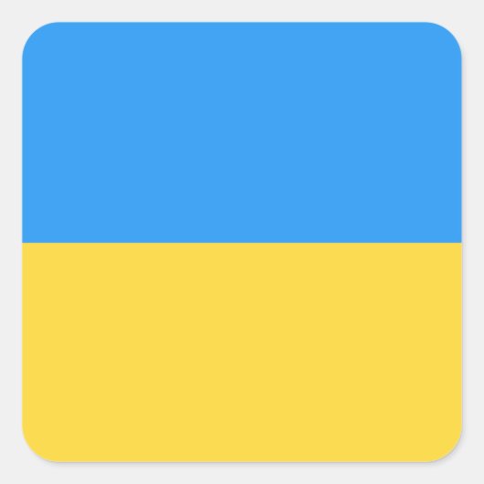 Ukraine-Flagge Quadratischer Aufkleber (Vorderseite)