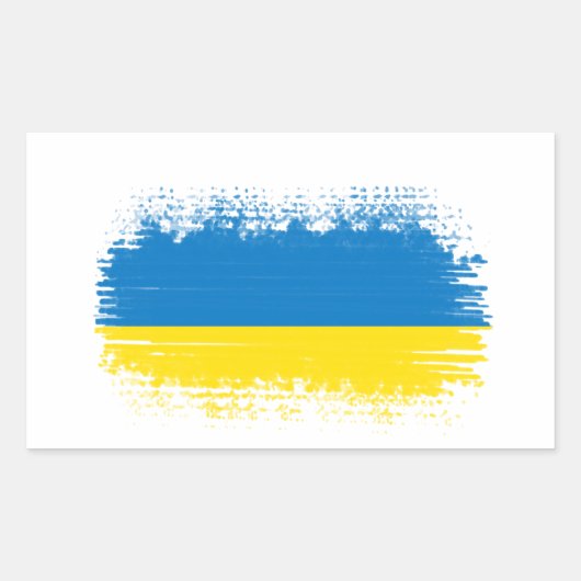 Ukraine-Flagge Rechteckiger Aufkleber (Vorderseite)