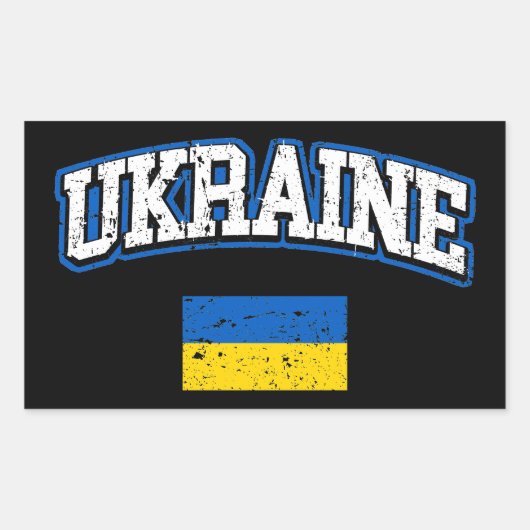 Ukraine-Flagge Rechteckiger Aufkleber (Vorderseite)