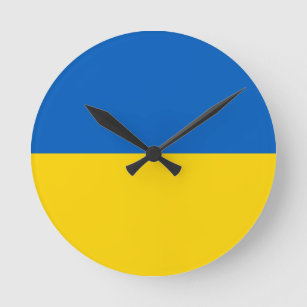 Ukraine-Flagge Runde Wanduhr