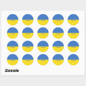 Ukraine-Flagge Runder Aufkleber (Blatt)