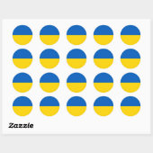Ukraine-Flagge Runder Aufkleber (Blatt)