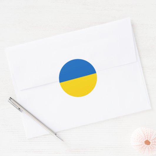 Ukraine-Flagge Runder Aufkleber (Umschlag)