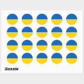 Ukraine-Flagge Runder Aufkleber (Blatt)