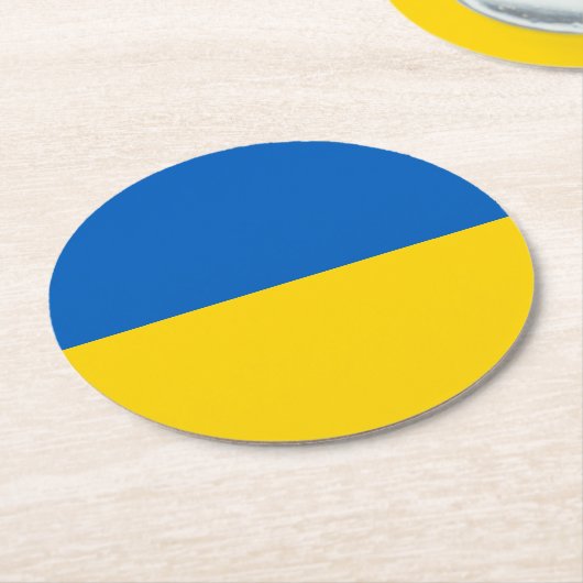 Ukraine-Flagge Runder Pappuntersetzer (Angewinkelt)