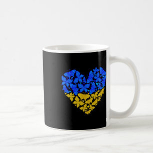 Ukraine-Flagge Schmetterling Herz Vintage Ukrainis Kaffeetasse