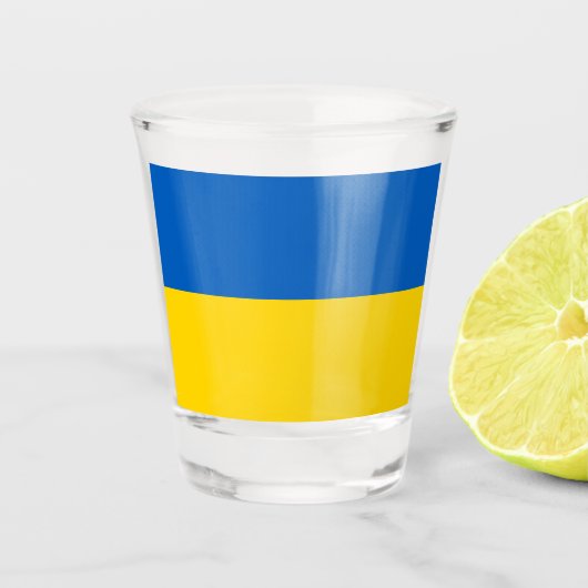 Ukraine-Flagge Schnapsglas (Vorderseite)