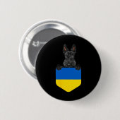 Ukraine-Flagge Schottischer Terrier Hund in der Ta Button (Vorne & Hinten)
