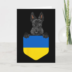 Ukraine-Flagge Schottischer Terrier-Hund in der Ta Karte