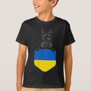 Ukraine-Flagge Schottischer Terrier Hund in der Ta T-Shirt