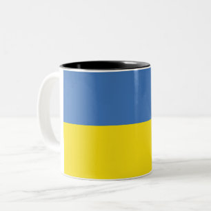 Ukraine-Flagge, Slava Ukraini Blau-Gelb Zweifarbige Tasse