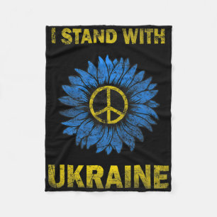 Ukraine-Flagge Sonnenblume Ich stehe mit der Ukrai Fleecedecke