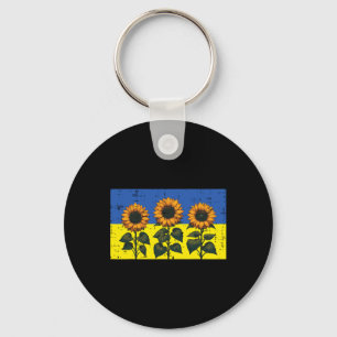 Ukraine-Flagge Sonnenblume Vintage Ukrainische Hof Schlüsselanhänger