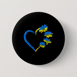 Ukraine-Flagge Sonnenblume Vintage Ukrainische Lie Button