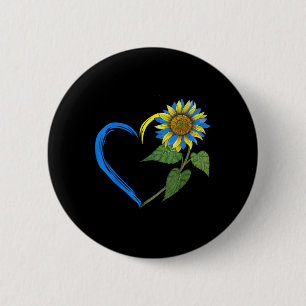 Ukraine-Flagge Sonnenblume Vintage Ukrainische Lie Button