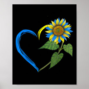 Ukraine-Flagge Sonnenblume Vintage Ukrainische Lie Poster