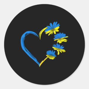 Ukraine-Flagge Sonnenblume Vintage Ukrainische Lie Runder Aufkleber