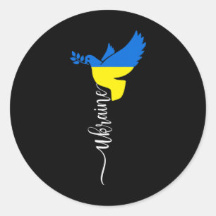 Ukraine-Flagge Sonnenblume Vintage Ukrainischer Li Runder Aufkleber