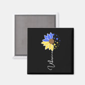 Ukraine-Flagge Sonnenblumen Herzen Magnet (Vorderseite/Rückseite)