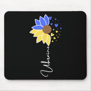Ukraine-Flagge Sonnenblumen-Herzen  Mousepad