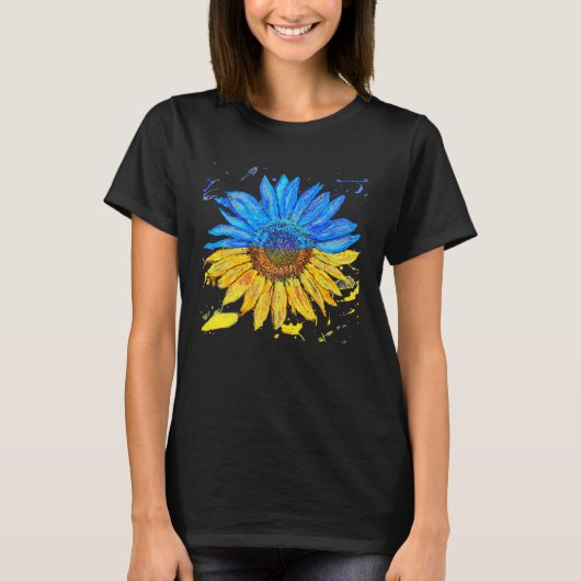Ukraine Flagge Sonnenblumen Vintages Shirt Ukraini (Vorderseite)