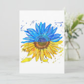 Ukraine Flagge Sonnenblumen Vintages Shirt Ukraini Einladung (Stehend Vorderseite)