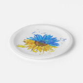 Ukraine Flagge Sonnenblumen Vintages Shirt Ukraini Pappteller (Schrägansicht)