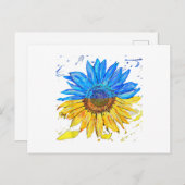 Ukraine Flagge Sonnenblumen Vintages Shirt Ukraini Postkarte (Vorne/Hinten)